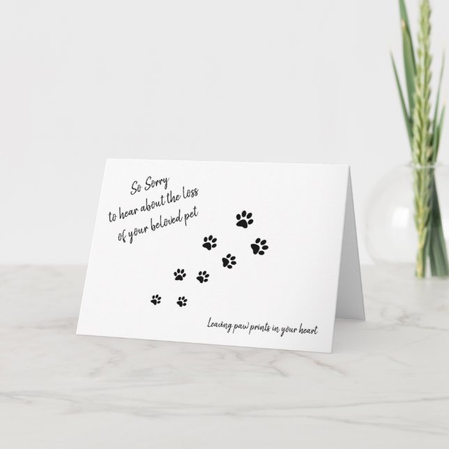 Tarjeta de simpatía de perro mascota con huellas d (Anverso)
