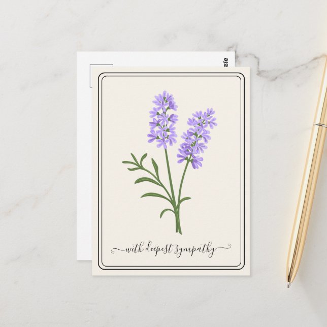 Tarjeta de simpatía de personalizable con flor de  (Anverso/Reverso In Situ)