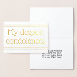 Tarjeta de simpatía de Relieve metalizado dorado p