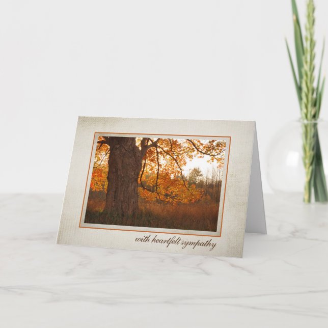 Tarjeta de simpatía de roble otoñal (Anverso)