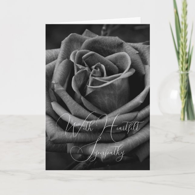 Tarjeta de simpatía de rosa blanca y negra (Anverso)