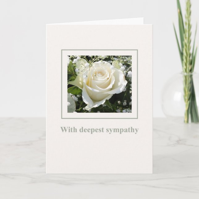 tarjeta de simpatía de rosa blanco en inglés (Anverso)