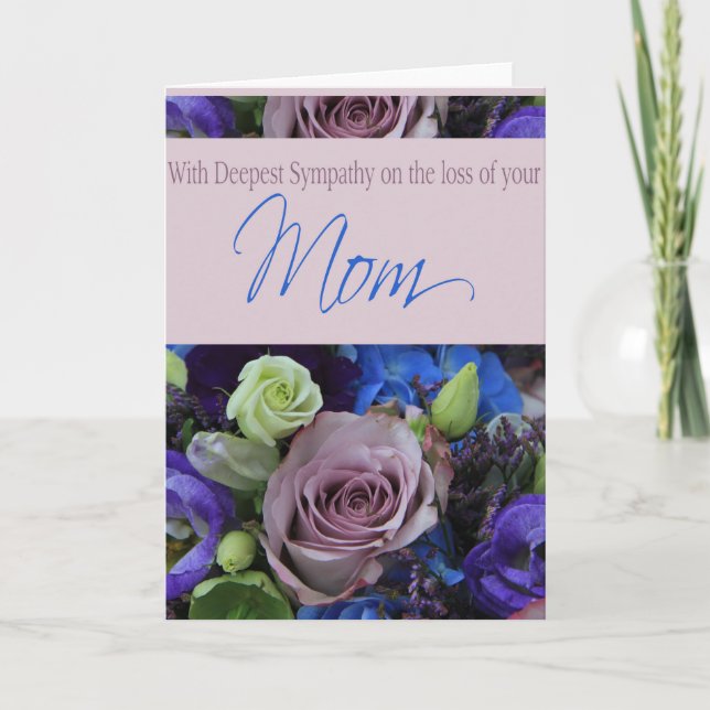 Tarjeta de simpatía de Rosa de pérdida de mamá (Anverso)