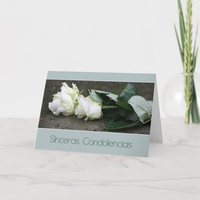 Tarjeta de simpatía de Sinericea Condolencias (Anverso)