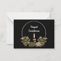 Tarjeta De Simpatía De Velas Y Rosas De Duelo