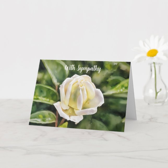 Tarjeta de simpatía del arte de la rosa blanca (Planta pequeña)