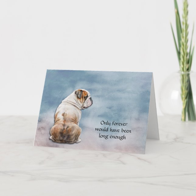 Tarjeta de simpatía del Bulldog blanco marrón (Anverso)