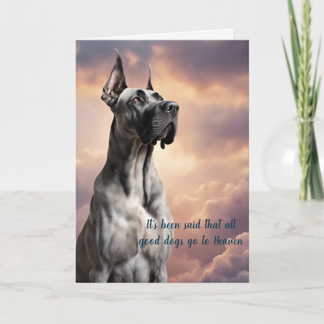 Tarjeta de simpatía del cielo del perro grande gri (Anverso)