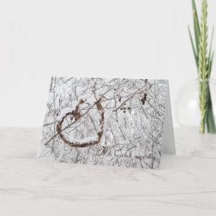 Tarjeta de simpatía del corazón del invierno