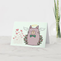 Tarjeta de simpatía del gato Angel para la pérdida