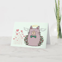 Tarjeta de simpatía del gato Angel para la pérdida