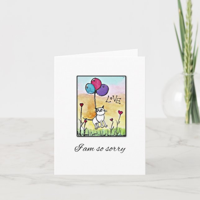 Tarjeta De Simpatía Del Gato, Lo Siento Mucho, Pér (Anverso)