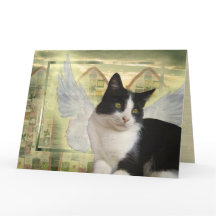 Tarjeta de simpatía del Mascota del ángel del gato