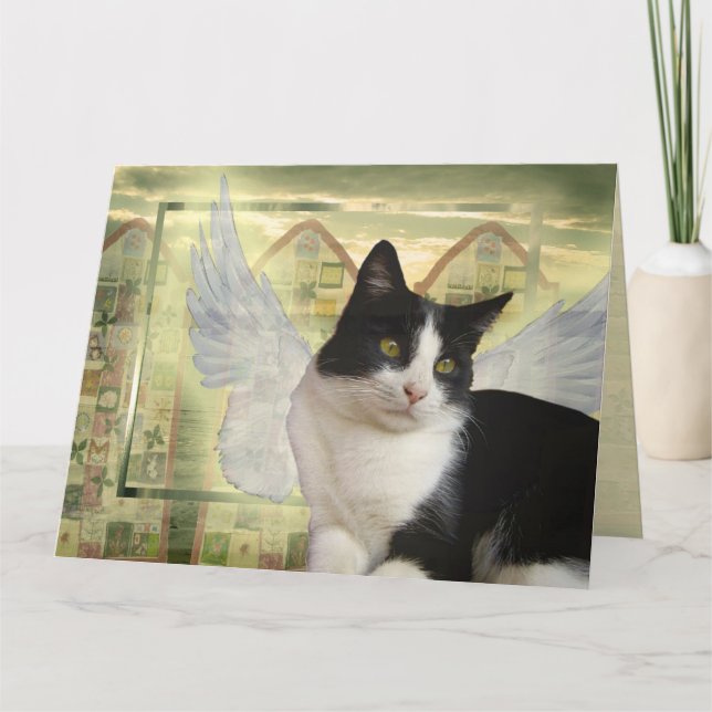 Tarjeta de simpatía del Mascota del ángel del gato (Anverso)