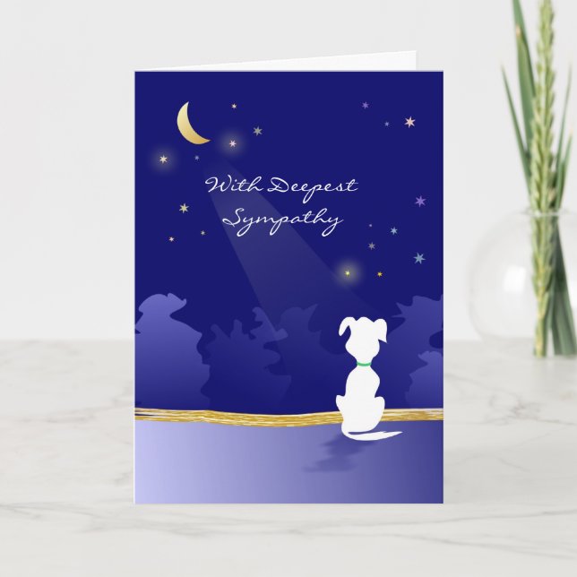 Tarjeta de simpatía del perro - Luna y estrellas (Anverso)