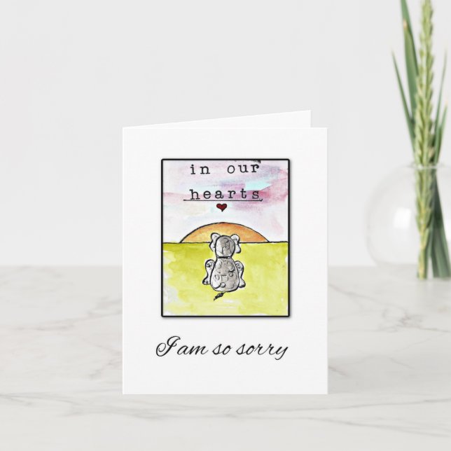 Tarjeta de simpatía del perro, memorial, duelo (Anverso)