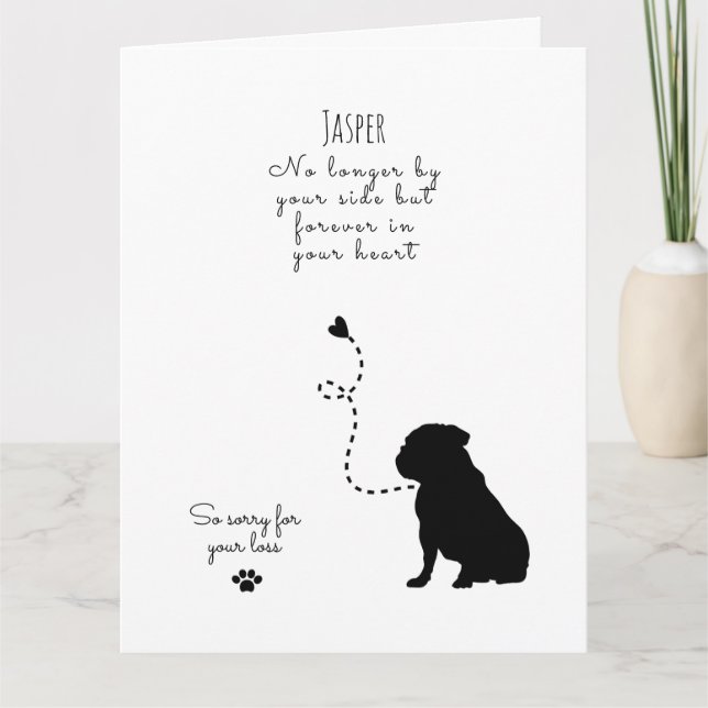 Tarjeta de simpatía del perro, nombre personalizad (Anverso)