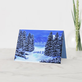 Tarjeta de simpatía en azul de la escena montañosa