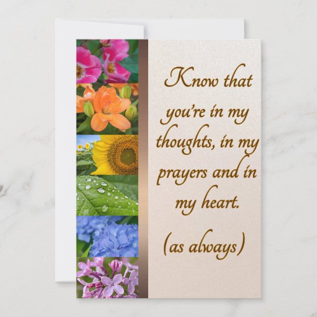 Tarjeta de simpatía floral arcoiris (Anverso)