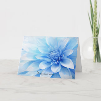 Tarjeta de simpatía floral azul