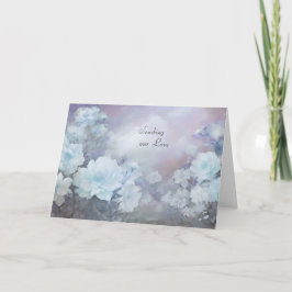 Tarjeta de simpatía Floral azul Enviar nuestro amo