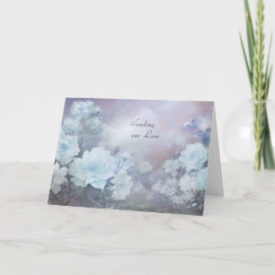 Tarjeta de simpatía Floral azul Enviar nuestro amo