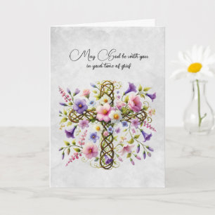 Tarjeta de simpatía floral cruzada y rosa