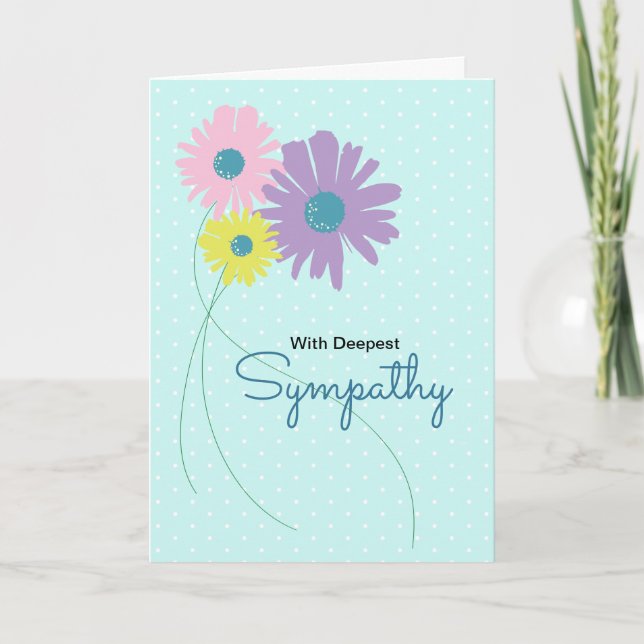 Tarjeta De Simpatía Floral Daises Con Stems (Anverso)