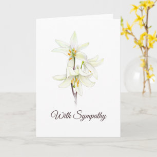 Tarjeta de simpatía floral de Lily blanca