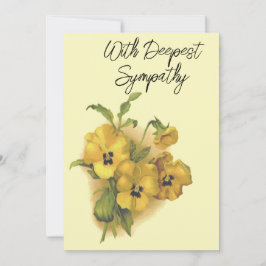 Tarjeta de simpatía floral de paneles amarillos vi