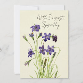 Tarjeta de simpatía floral de violetas de llanto v
