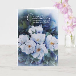 Tarjeta de simpatía floral FRANCESA Blue Watercolo