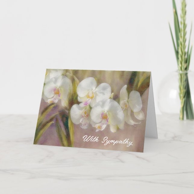 Tarjeta de simpatía floral para orquídeas blancas (Anverso)