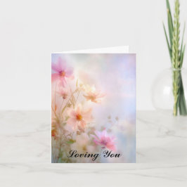 Tarjeta de simpatía floral que te ama