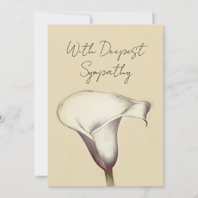 Tarjeta de simpatía floral Vintage Calla Lily (Anverso)