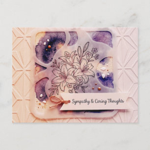 Tarjeta de simpatía floral y pensamientos cariñoso