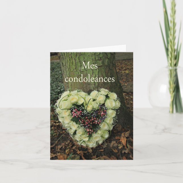 Tarjeta de simpatía francesa, mis condolencias (Anverso)