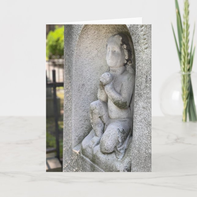 Tarjeta de simpatía gótica Angel antigua tumba BLA (Anverso)