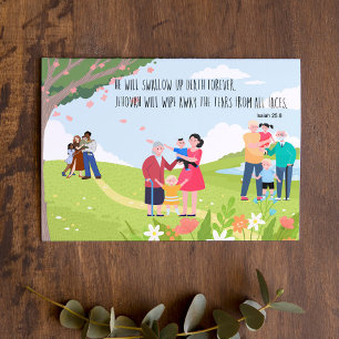 Tarjeta de simpatía JW con Isaías 25:8