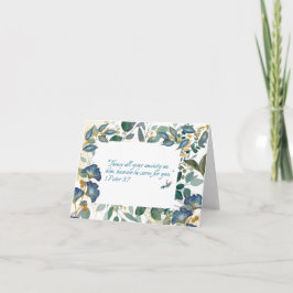 Tarjeta de simpatía JW -Floral-Escritura 1 Peter 5