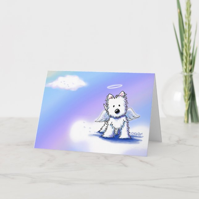 Tarjeta de simpatía KiniArt Angel Westie (Anverso)