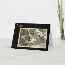 Tarjeta de simpatía: mariposa con verso sobre fe