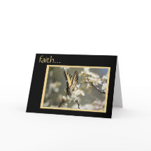 Tarjeta de simpatía: mariposa con verso sobre fe