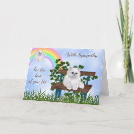 Tarjeta de simpatía mascota con gato y gato blanco