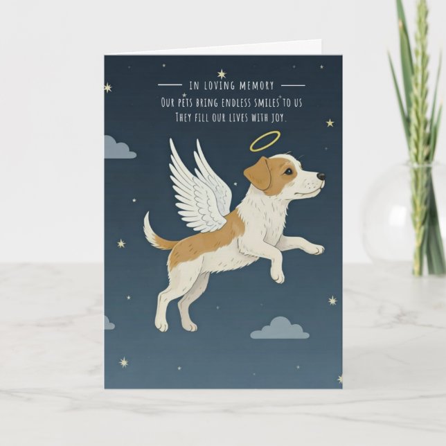 Tarjeta de simpatía mascota Serie Angel Dog (Anverso)