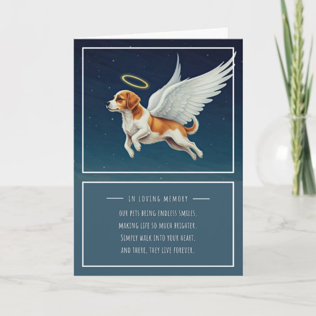 Tarjeta de simpatía mascota Serie Angel Dog (Anverso)