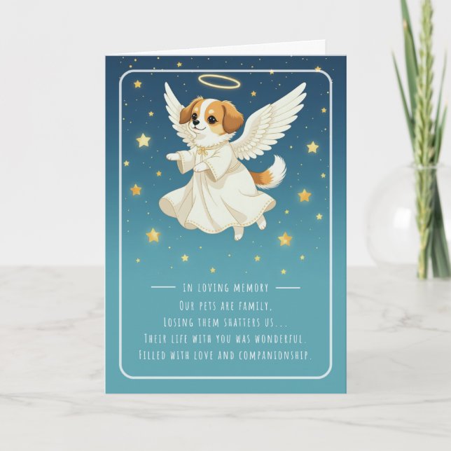 Tarjeta de simpatía mascota Serie Angel Dog (Anverso)