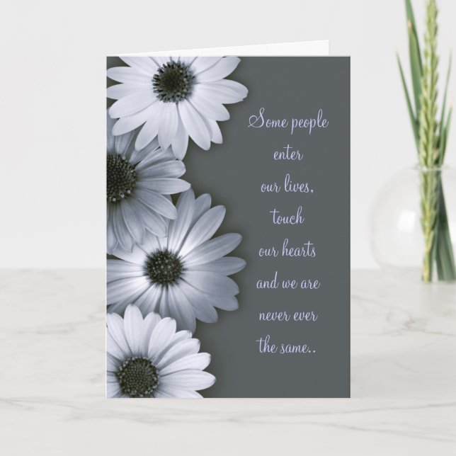 Tarjeta de simpatía Monochrome Daisies (Anverso)