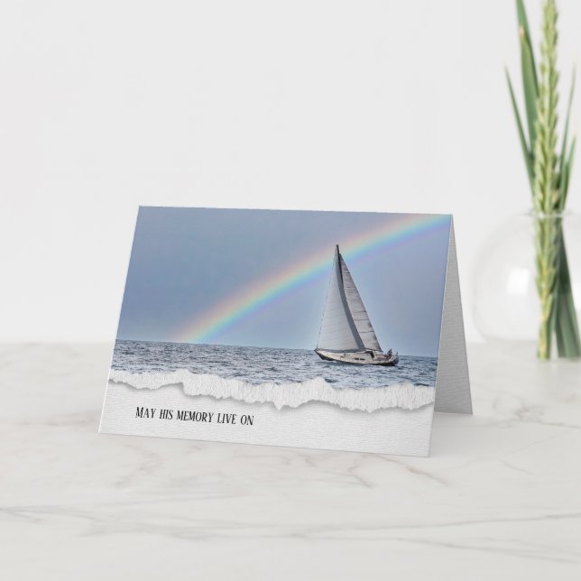 Tarjeta de simpatía para barcos de vela y arcoiris (Anverso)