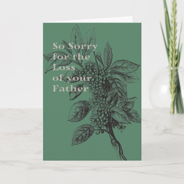 Tarjeta de simpatía para el padre en verde (Anverso)